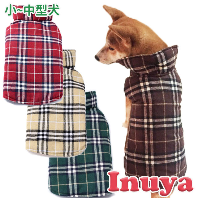 楽天市場 犬服 秋 冬 リバーシブル チェック柄 小型犬 中型犬用 防寒 ジャケット コート ブルゾン フレンチブルドッグ Happier チワワ マルチーズ トイプードル パグ シュナウザーなど ベストダウン 風 ペット 洋服 犬屋楽天市場店