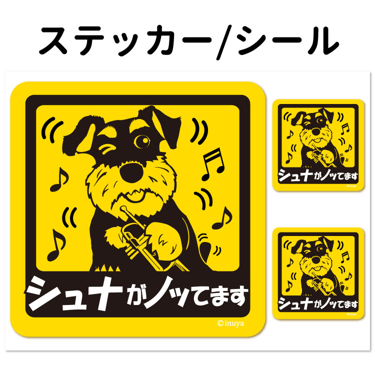 楽天市場 犬ステッカー ミニチュアシュナウザー 犬がノッてます 正方形セット 犬屋 いぬや 犬屋楽天市場店