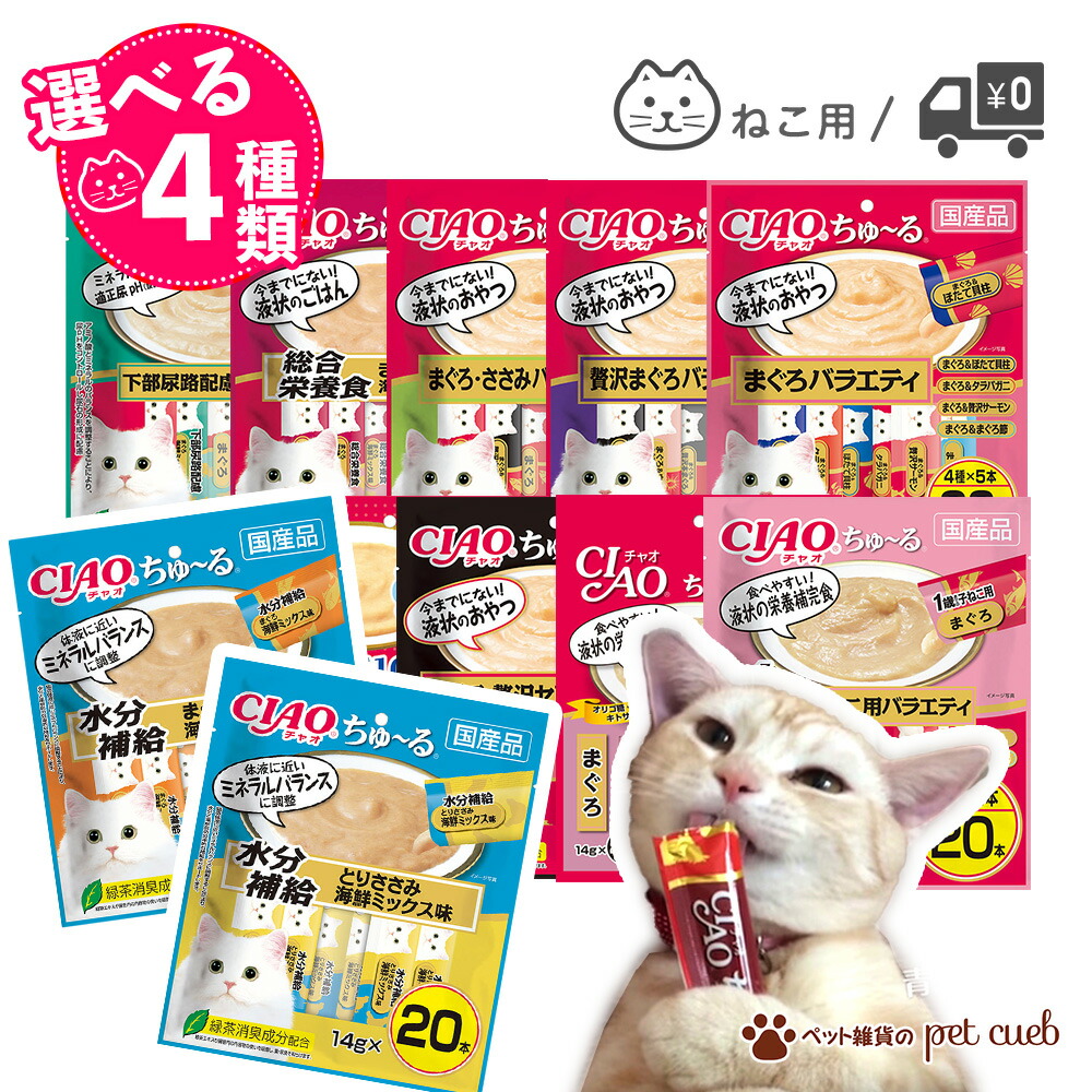 楽天市場】猫 猫用 選べる ちゃお ちゅーる 20本 × 2袋 セット