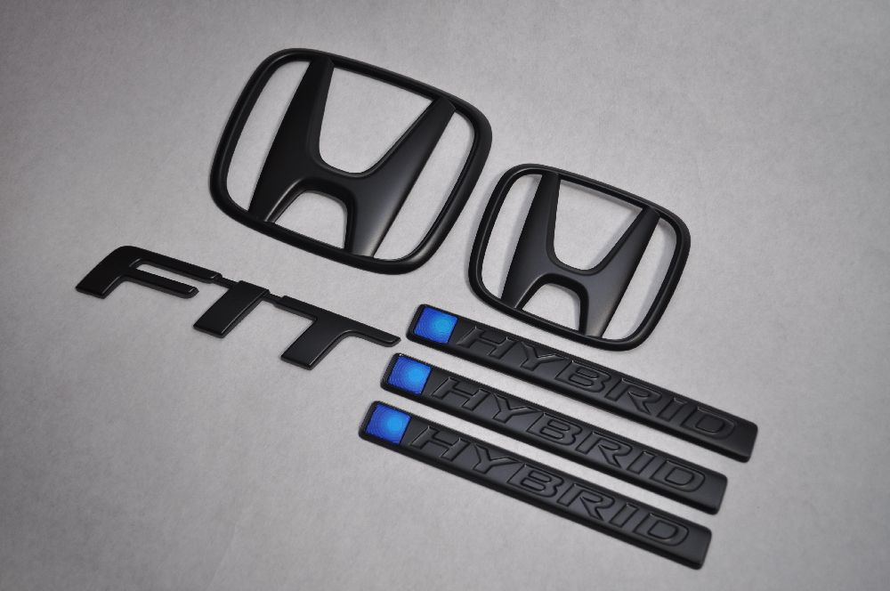 フィットハイブリッド マットブラック ピアノブラックエンブレム 点 純正 メッキ 艶消し 黒 セット 単品 車 車パーツ カーパーツ 高品質 送料無料 Bla Org Bw