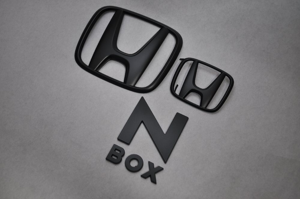ＪＦ１系ＮＢＯＸ　マットブラックｏｒピアノブラックエンブレム　３点ＳＥＴ　　INVENTER/grow/メッキ/ブラッククローム/ゴールド/車エンブレム/車パーツ/｜INVENTER