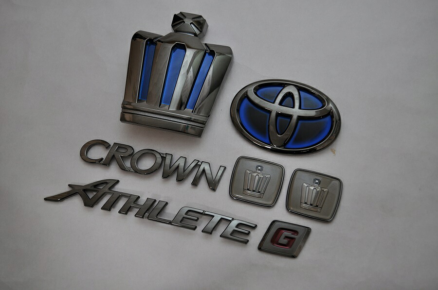 ＡＷＳ２１０　前期　クラウンアスリートGハイブリッドブラック６点SET　　　INVENTER/grow/メッキ/ブラッククローム/ゴールド/車エンブレム/車パーツ/｜INVENTER
