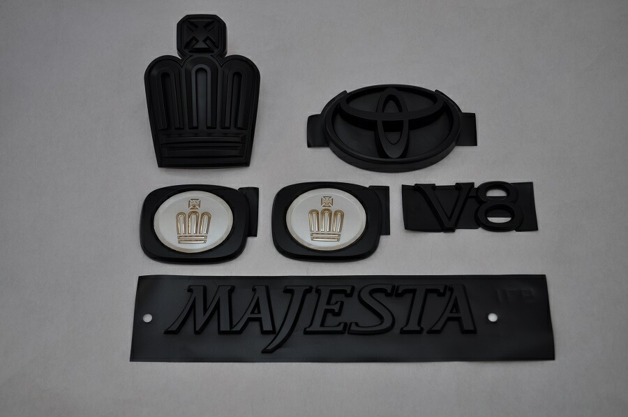 配列マジェスタ 引っ敷き黒 ピアノブラックエンブレム 個条 完全 メッキ 光輝消し 黒 揃え 単品 乗用車 車パート 貨車パーツ クォンティティー品等 送料無料 Odeftg Com