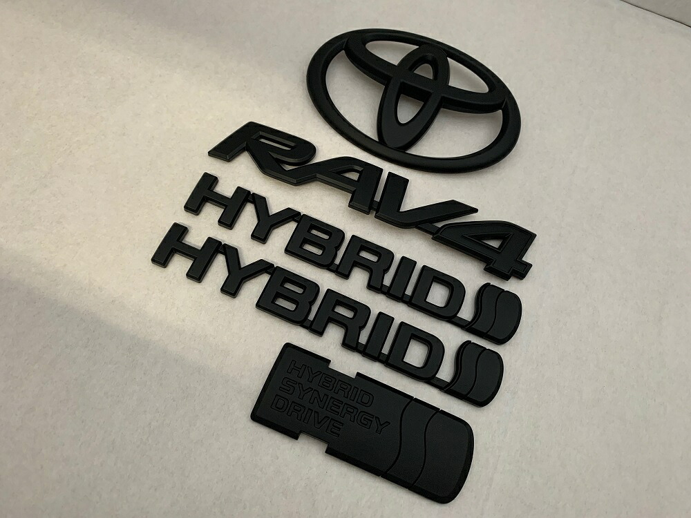 MXAA5♯　RAV4　ハイブリッド　マットブラックｏｒピアノブラックエンブレム　５点ＳＥＴ　　INVENTER/grow/メッキ/ブラッククローム/ゴールド/車エンブレム/車パーツ/｜INVENTER
