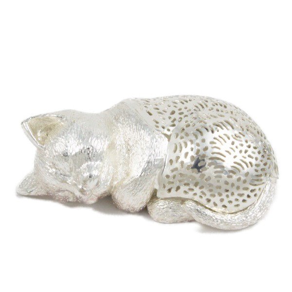 Christofle クリストフルシルバー銀製置物フィギュリン猫ネコ