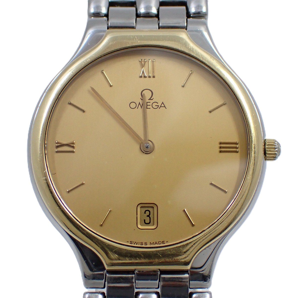 OMEGA　オメガ　デビル　メンズ　青文字盤 K18YG ベゼル 楽天市場】訳有 オメガ デビル 195.2378 K18YG/SS コンビ アイボリー