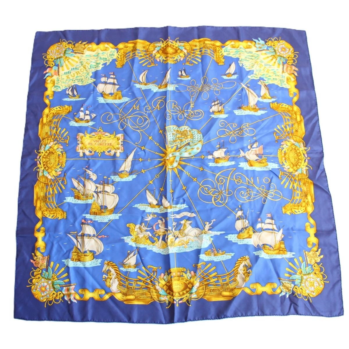 美品　HERMES　エルメス　カレ90 スカーフ Tuiga 帆船 シルク 楽天市場】【中古】【アパレル】HERMES エルメス カレ90
