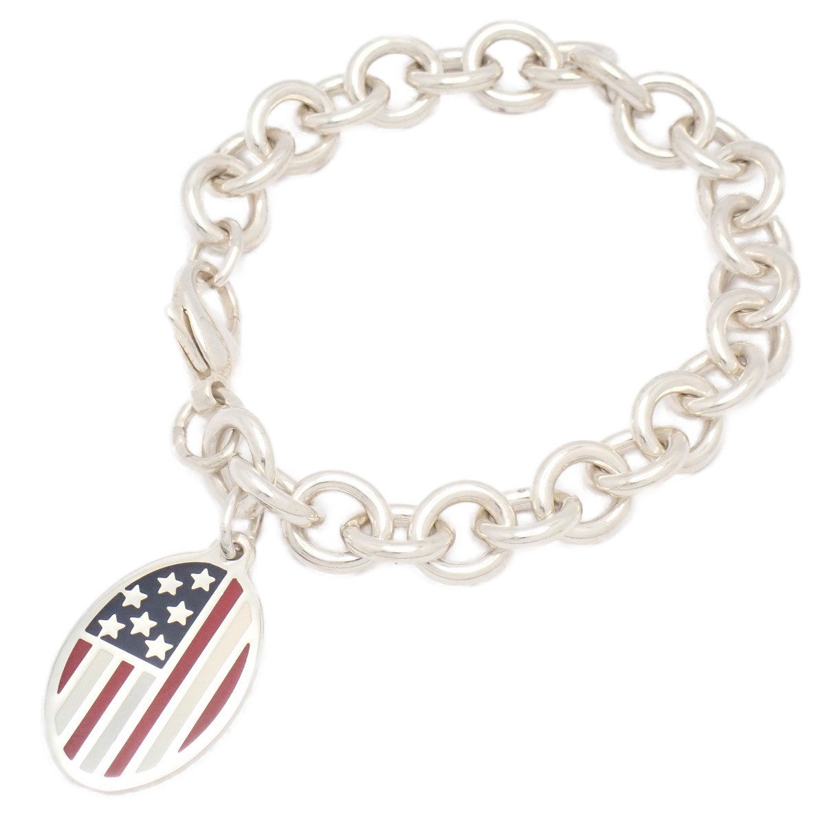 【中古】TIFFANY＆Co. ティファニー オーバルタグ ブレスレット 星条旗 シルバー925 ネーム刻印入【いおき質店】