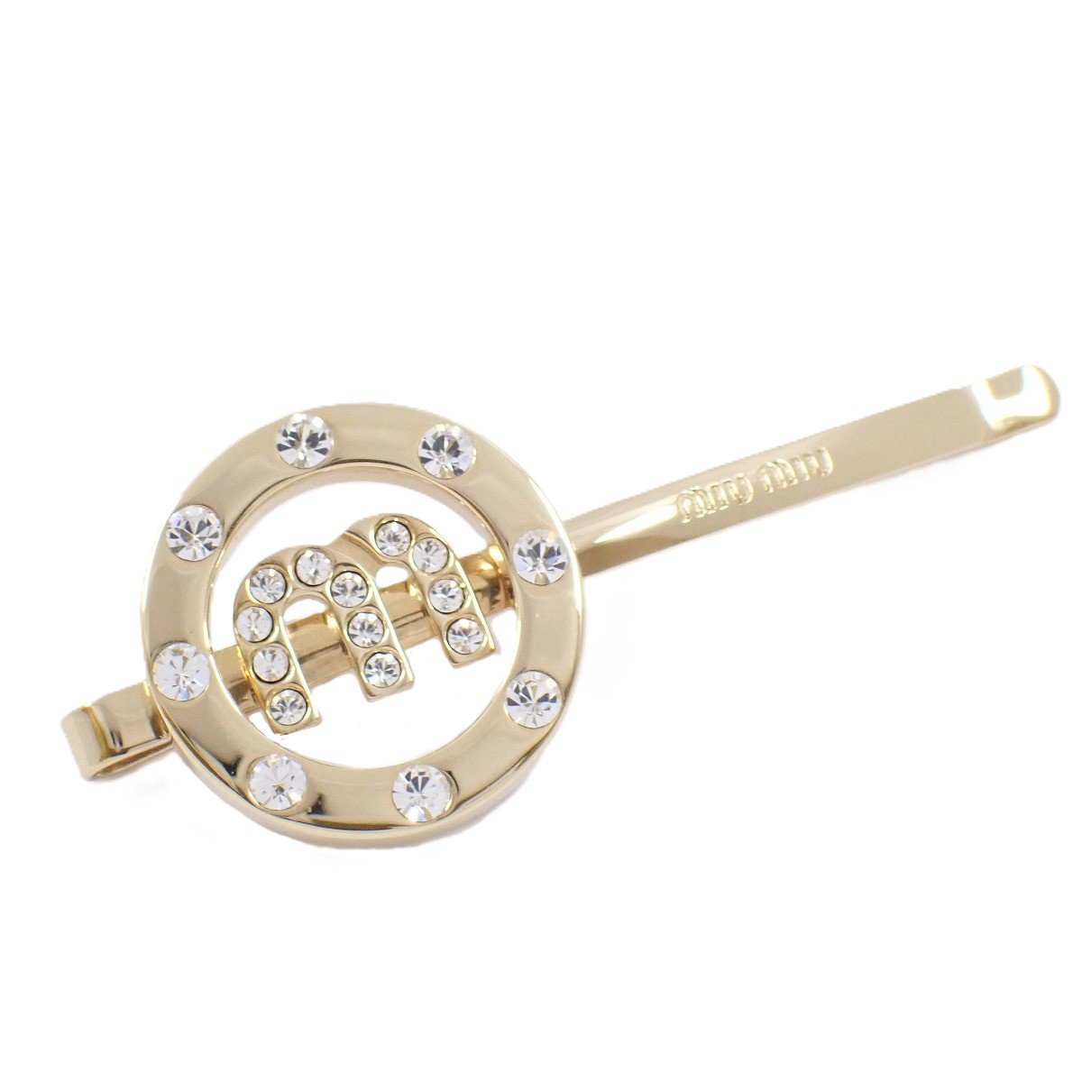 楽天市場】ミュウミュウ MIU MIU ヘアピン シルバーxクリア 金属素材