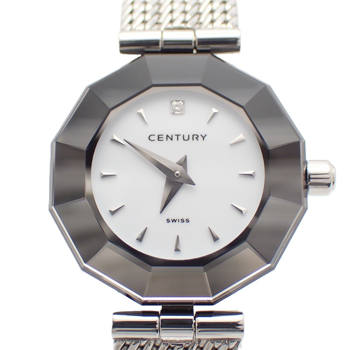 【中古】CENTURY 世紀 TIME GEM 取りすてる硝子 石英 レディース ウオッチ 1P金剛石入り口・入口白文字記号盤 完全無欠SS三尺帯【いおき質店】