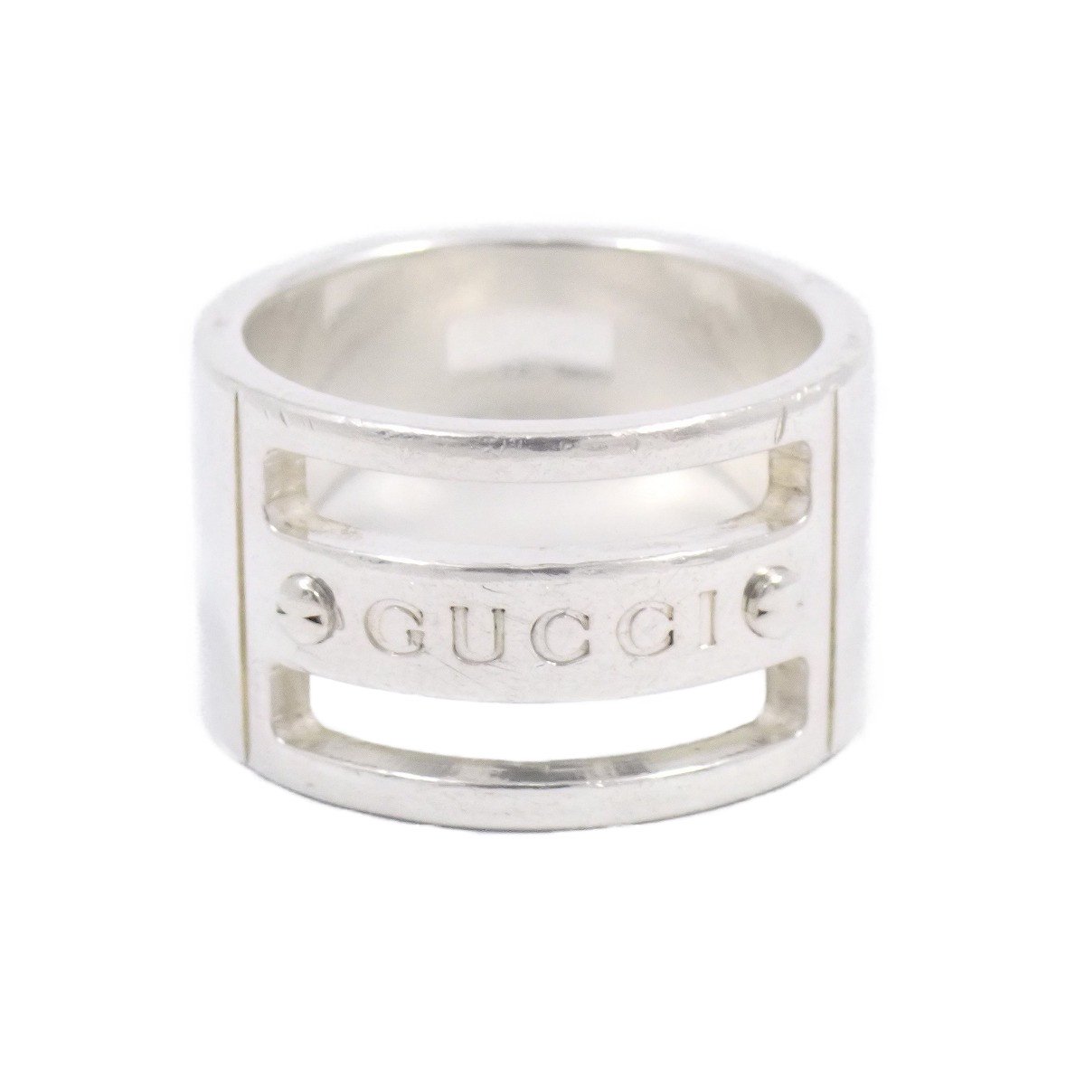 美品　GUCCI 指輪　ロゴワイドリング　11号 楽天市場】GUCCI グッチ ロゴ ビス ワイド リング 指輪 Ag925