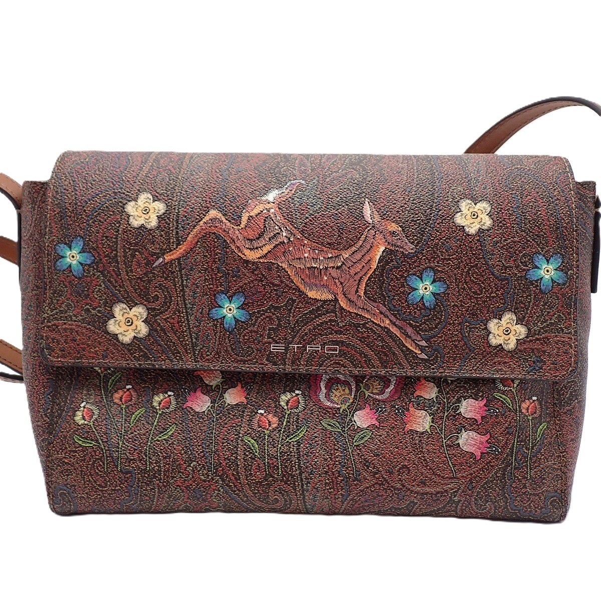 【中古】ETRO エトロ ショルダーバッグ ペイズリー バンビ 赤銅色系【いおき質店】
