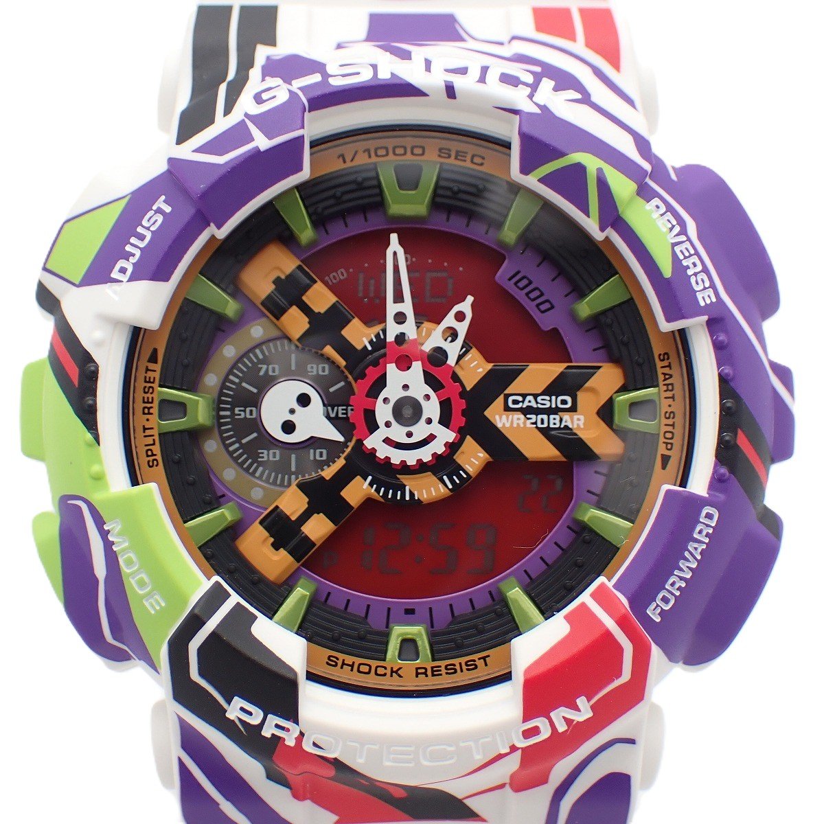【中古】【美品】カシオ G-SHOCK エヴァンゲリオン 30周年記念モデル アナデジ クォーツ メンズ 腕時計 GA-110EVA30-7AJR【いおき質店】