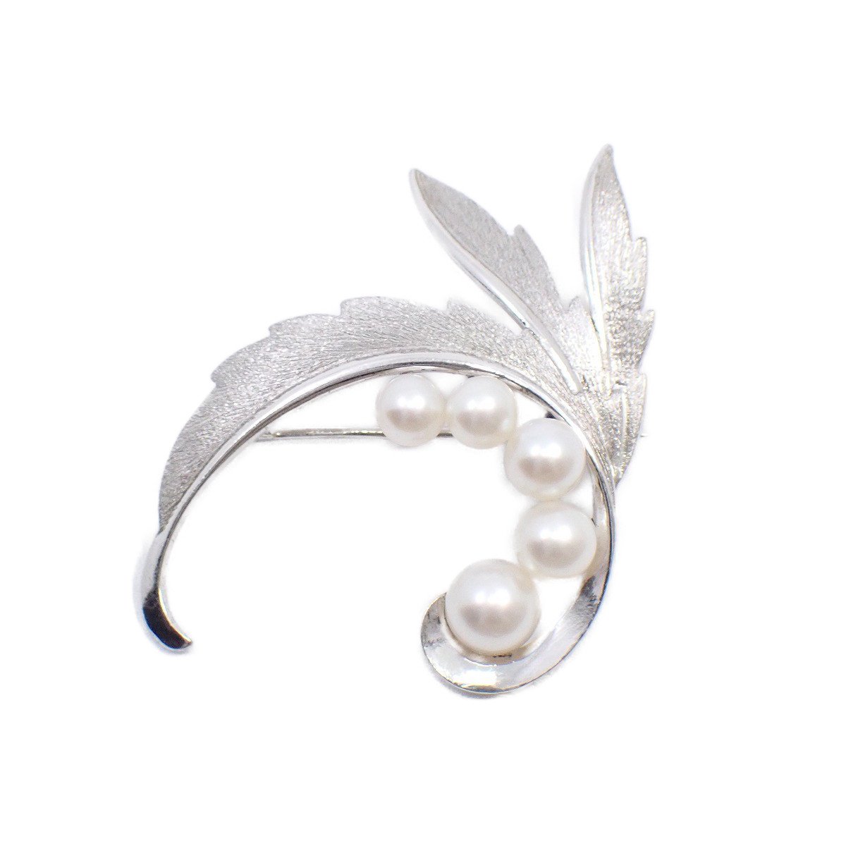 楽天市場】ミキモト ブローチ MIKIMOTO リーフ 真珠 3.5~6.4mm パール