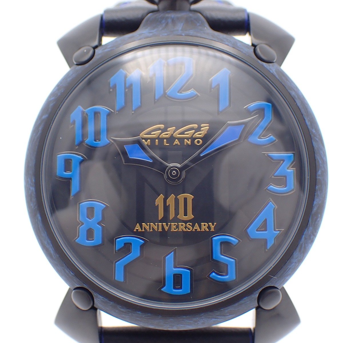 【中古】【美品】ガガミラノ マニュアーレ45ｍｍ インテル110周年記念限定モデル 自動巻き メンズ 腕時計 純正革ベルト 6212.11【いおき質店】｜いおき質店 店 42,257円