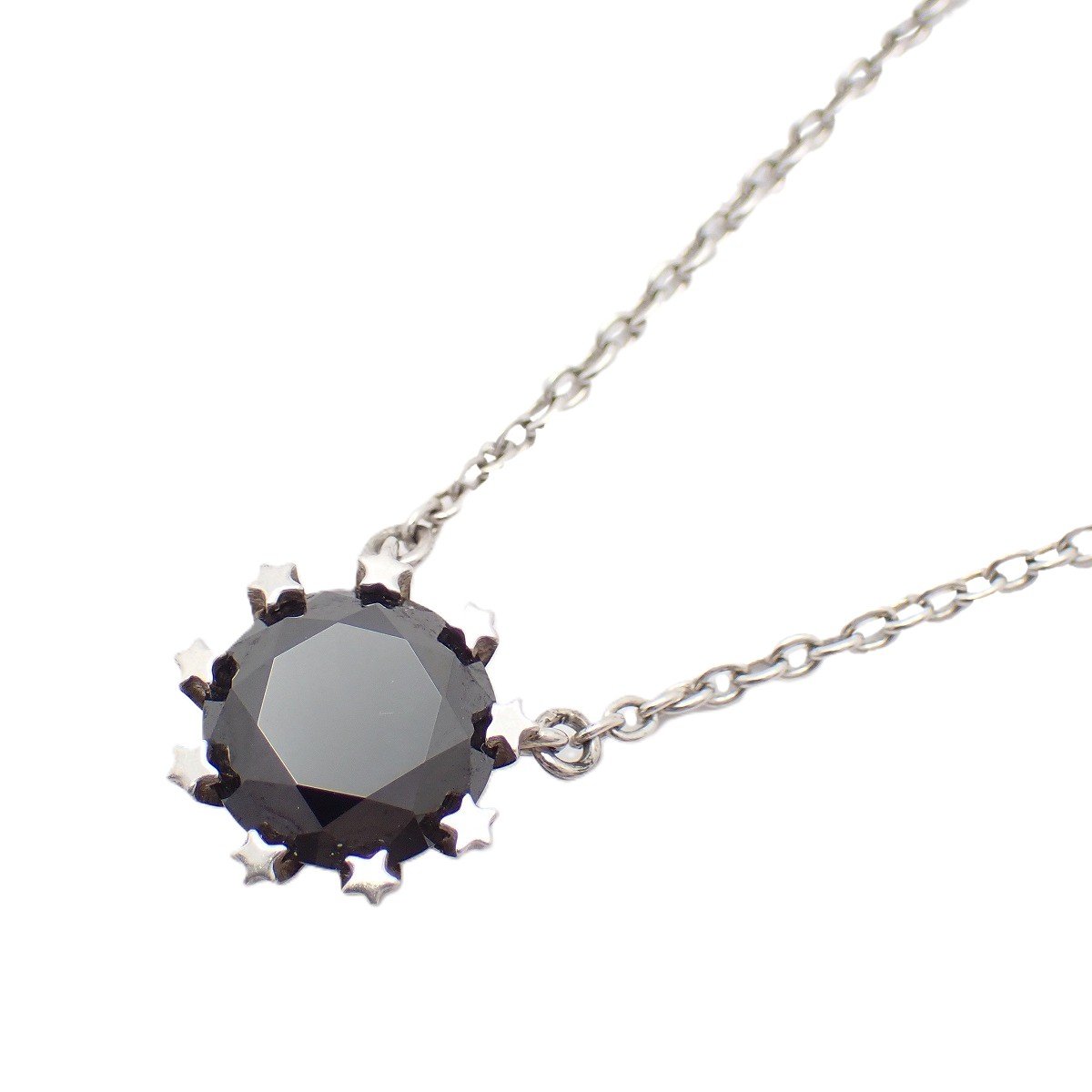【中古】JUSTIN DAVIS ジャスティンデイビス ラウンド スター ネックレス シルバー925/オニキス【いおき質店】