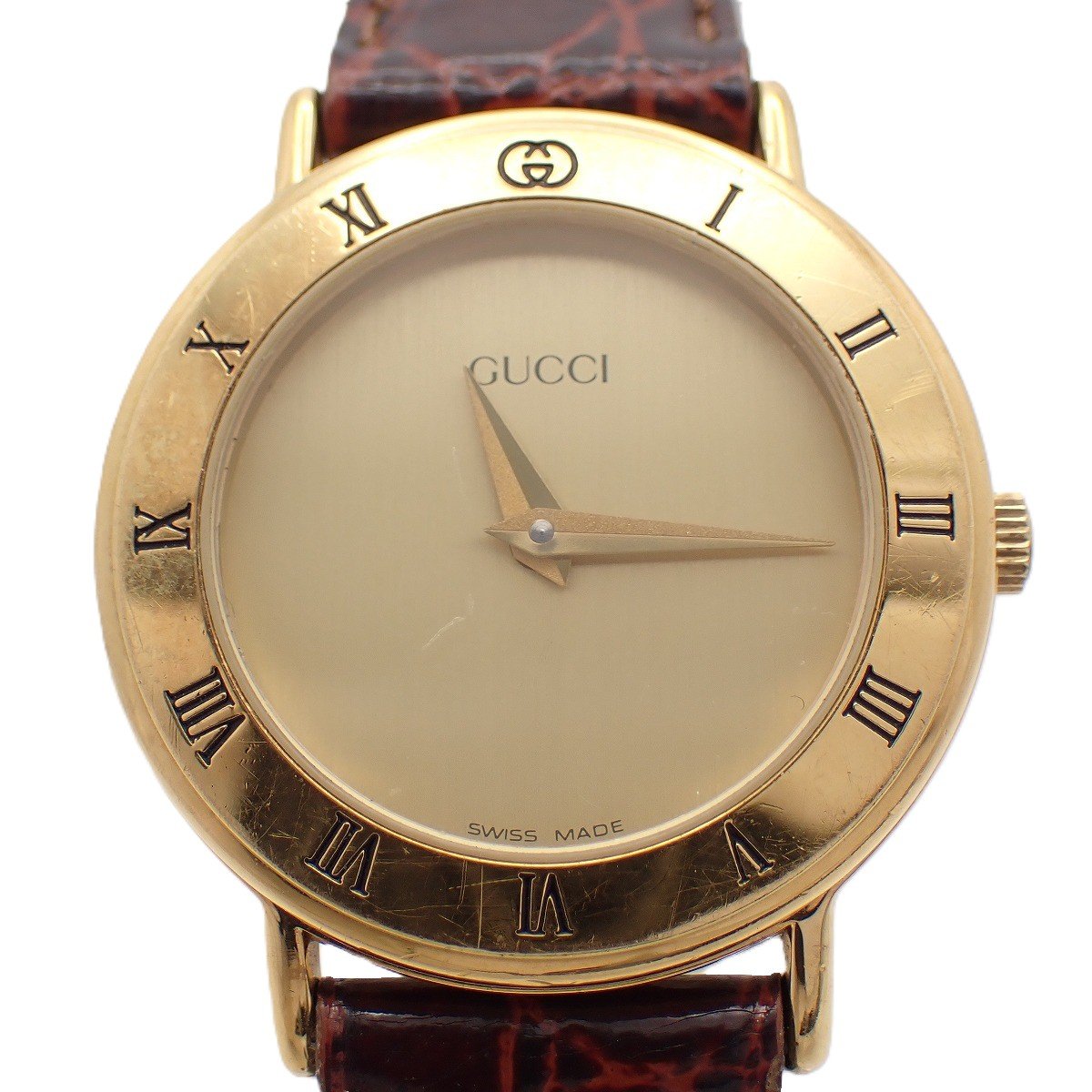 【中古】グッチ 3000.2.L クォーツ レディース 腕時計 ゴールドGP 純正革ベルト【いおき質店】｜いおき質店 店