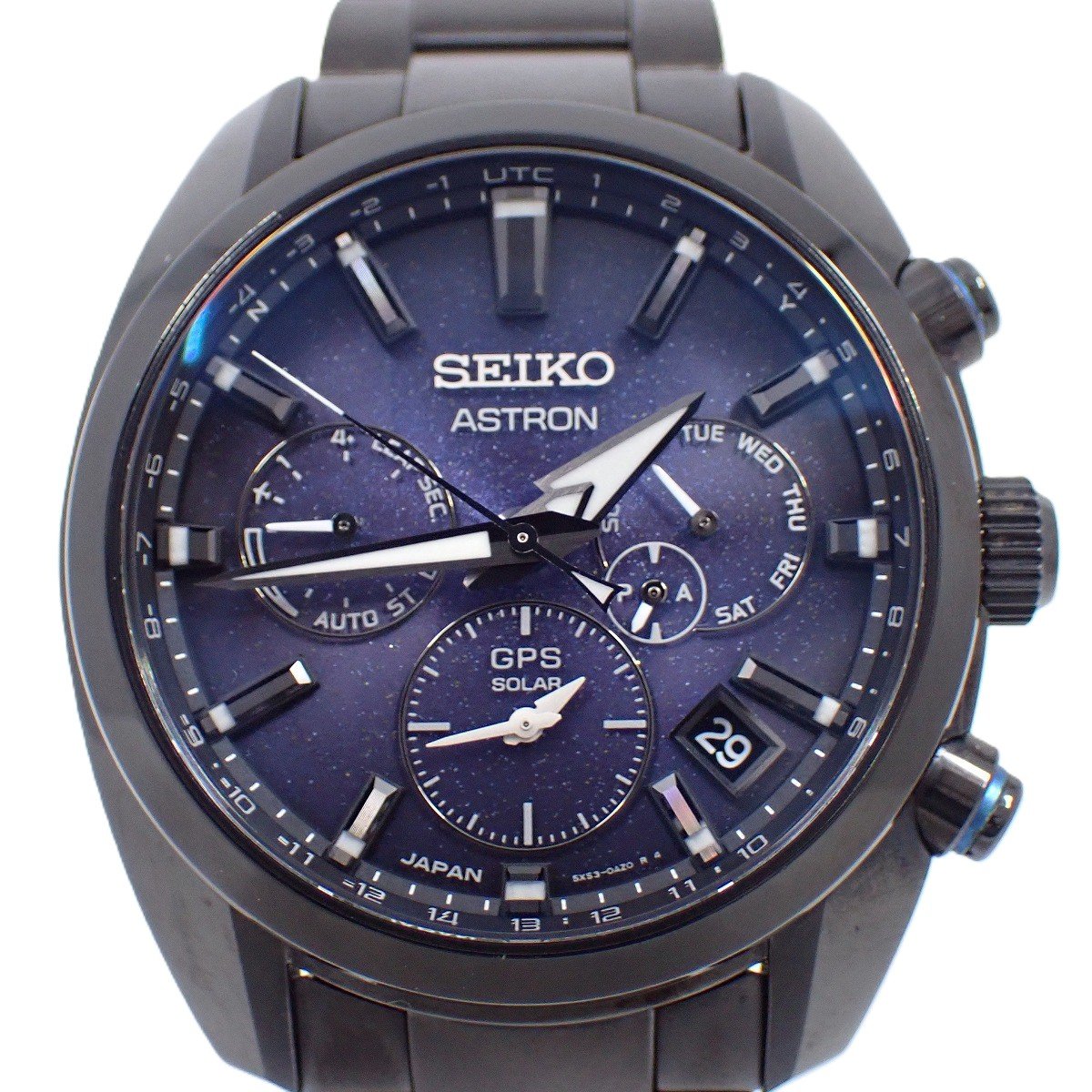 【中古】SEIKO セイコー アストロン 5Xシリーズ デュアルタイム GPS衛星電波ソーラー メンズ 腕時計 ブラック SBXC077 / 5X53-0BC0【いおき質店】 60,258円