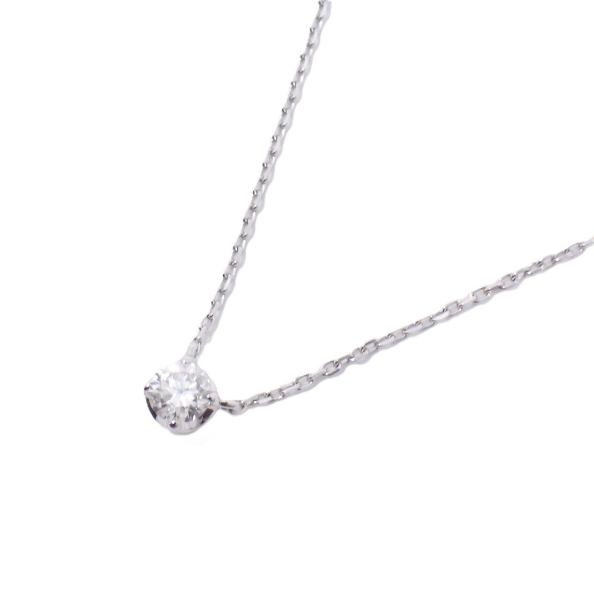 【中古】4℃ ヨンドシー ネックレス K18WG/ダイヤモンド【いおき質店】