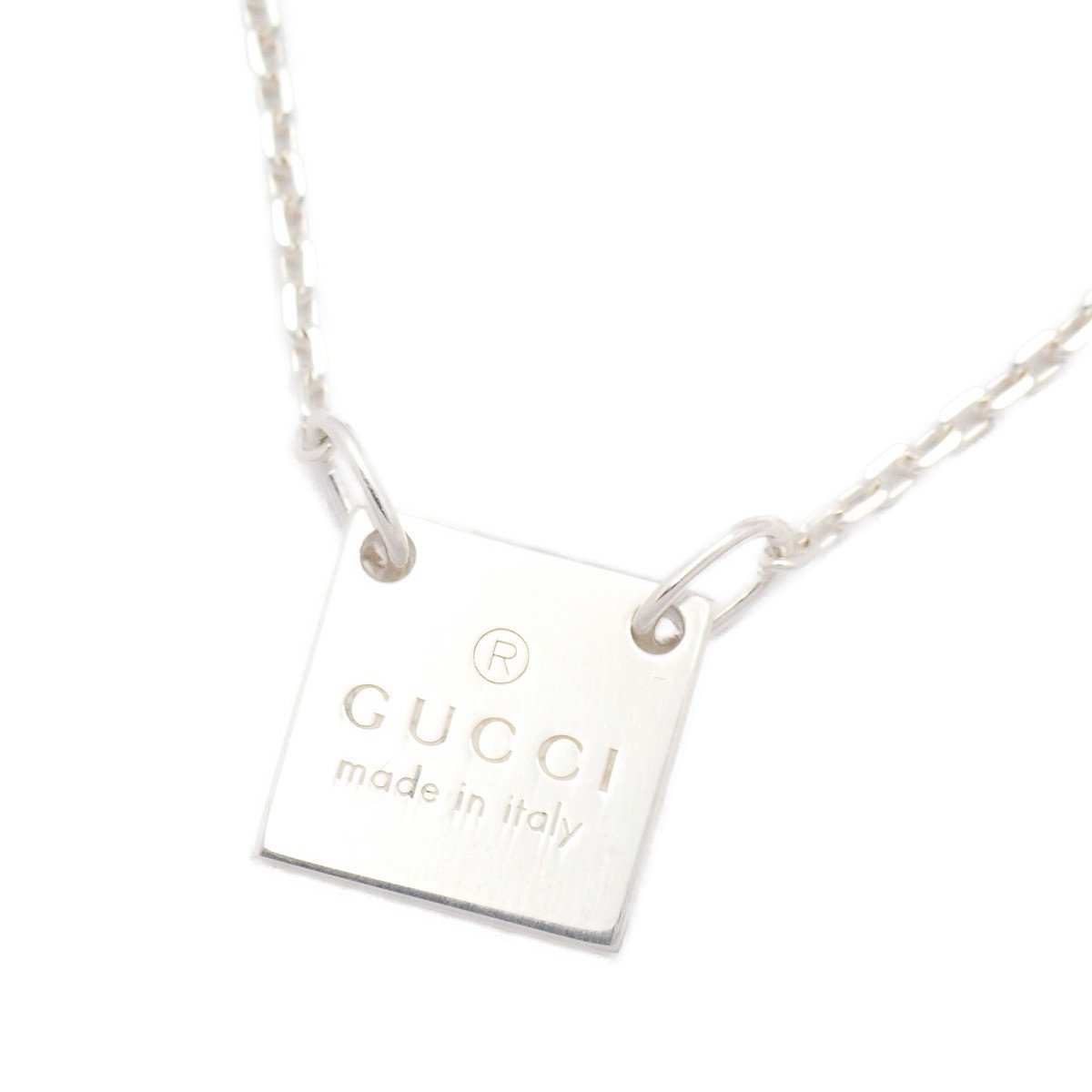 【中古】GUCCI グッチ 真四角 お皿 頸飾り しろがね色925【いおき質店】