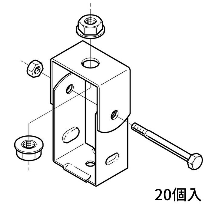 [20個入] ネグロス電工 SD-DPY2-W3 吊り金具 レースウェイ 30・45型 DP1・2兼用 W3/8 高耐食性めっき鋼板｜電材アイオライト