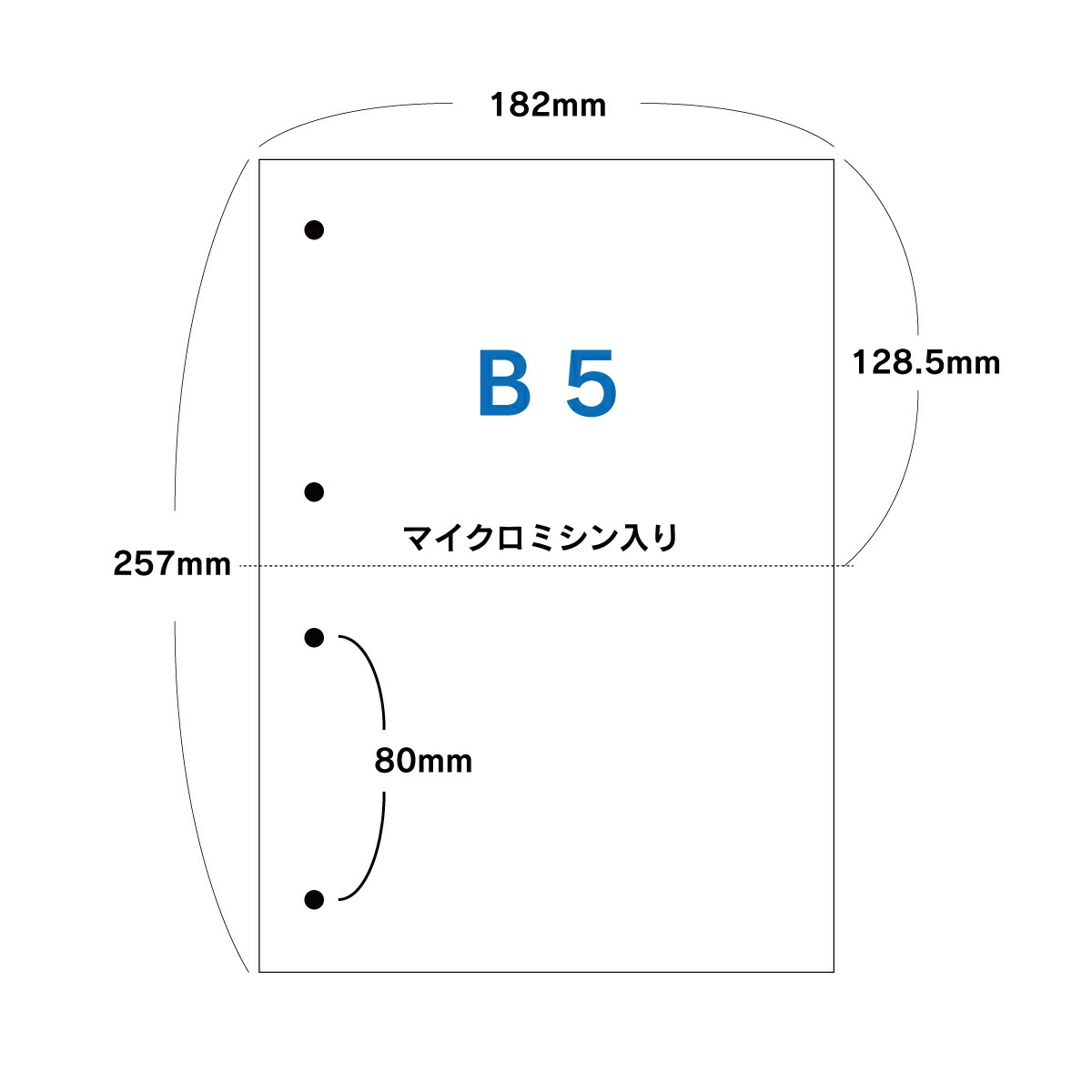 B5 転写物質問用紙 ミシン目入り口・入口質問用紙 2取りわける 4穴 250枚～25000枚