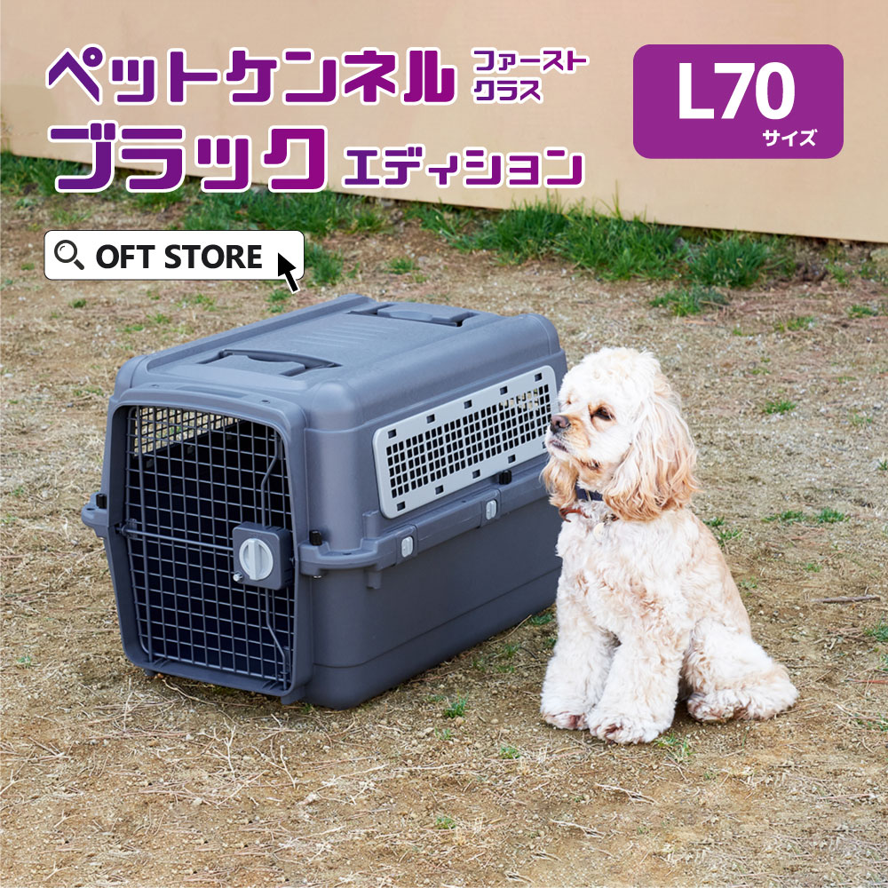 【OFT】ペットケンネル 一塁手社会階級 黒いこと～版 L70 持ちはこび 愛玩動物 クレート 犬 猫 捉え所のない 容れもの 容れもの 小型犬 中型犬 すのこ 防災 通院 航空機 IATA 住み家 キャリーバッグ 大きさ うしろ側 ゲージ 伏せ籠 バリケンネル