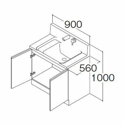 ハウステック ココッシュ 間口90cm 開き扉タイプ 洗面台本体のみ 洗面化粧台 W900 メーカ直送 送料無料(一部地域のぞく)