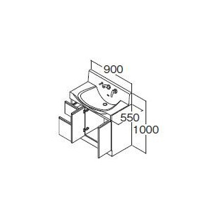 ハウステック 洗面化粧台 ラヴァーボ プラス 洗面台 W900 片引き出し メッキ水栓セット メーカ直送 送料無料(一部地域のぞく) 76,120円