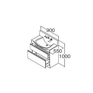 ハウステック 洗面化粧台 ラヴァーボ プラス 洗面台 W900 全引き出し メッキ水栓セット メーカ直送 送料無料(一部地域のぞく)