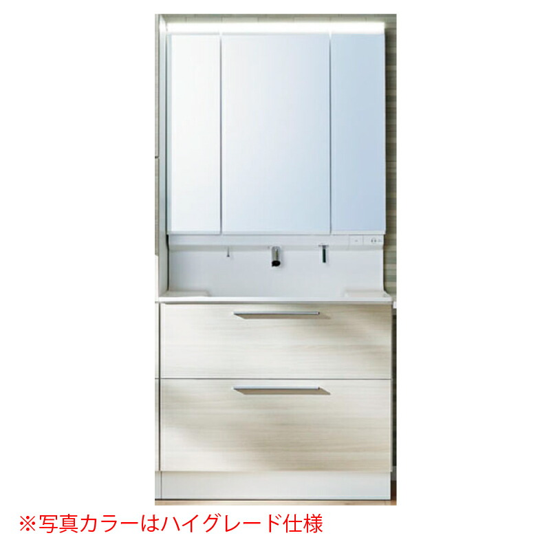 LIXIL クレヴィ 奥行560タイプ 間口900mm フルスライドタイプ LEDライン照明 タッチレス水栓 洗面化粧台 セット|住設ショップi-port
