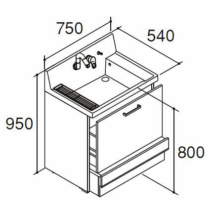 LIXIL INAX 洗面化粧台 ピアラ 化粧台本体 間口750mm ステップスライドタイプ AR3CH-755SY メーカ直送 送料無料(一部地域のぞく)