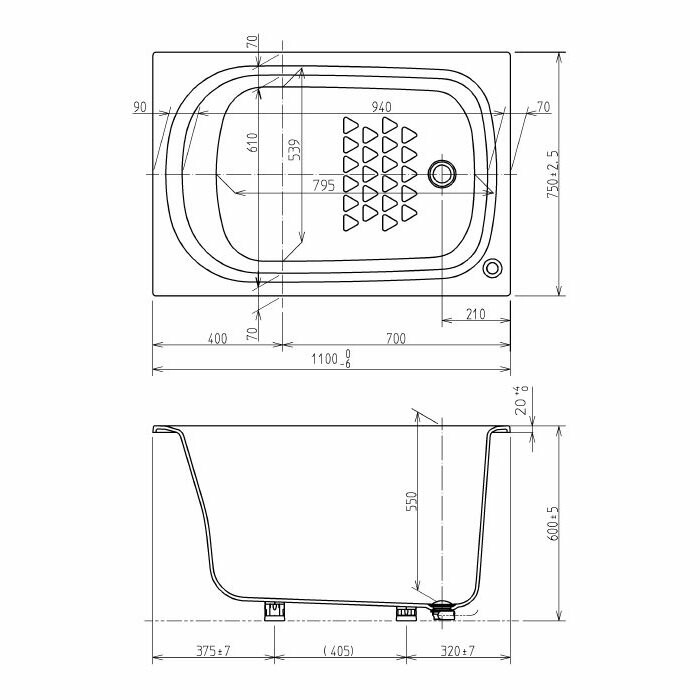 TOTO 人工大理石浴槽 ネオマーブバス 1100サイズ PNS1100 R/LJ エプロンなし ワンプッシュ栓 バスタブ 浴槽 メーカ直送 送料無料(一部地域のぞく) 81,235円