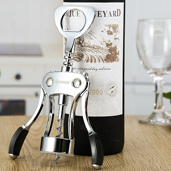 【楽天市場】【送料無料】ipow ワイン オープナー ウイング コルク抜き ワイン ビール 栓抜き ワインオープナー ボトルオープナー コーク