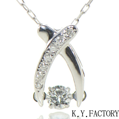 ダンシング ダイヤ　ペンダント トップ K18ホワイトゴールド YK-AU018CIレディース ゴールド　 K18 WG　ネックレス ペンダント　一粒 シンプル ギフト プレゼント