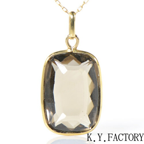 楽天市場】スモーキークォーツ ダイヤ ペンダント トップ K18ゴールド