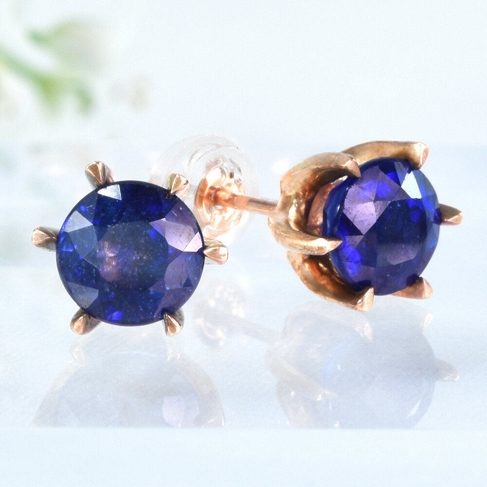 【セット】ピンク サファイア ネックレスとブルーピアス con affetto(ファッション) ネックレス PT900ブルーダイヤ