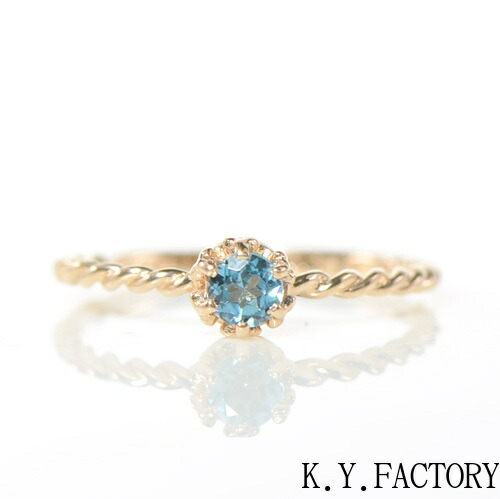 ロンドンブルートパーズ リング K10 ゴールドクロヌ BU04660-28-YR-060｜K.Y.FACTORY
