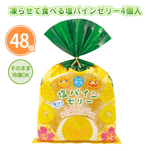 凍らせて食べる塩パインゼリー4個入 48個 まとめ買い 夏 熱中症対策 甘い 爽やか フルーツゼリー パイナップル おやつ 粗品 ノベルティ 景品 記念品 特典 御礼 賞品 プレゼント 販促 販売 配布 ばらまき 業務用 ケース買い