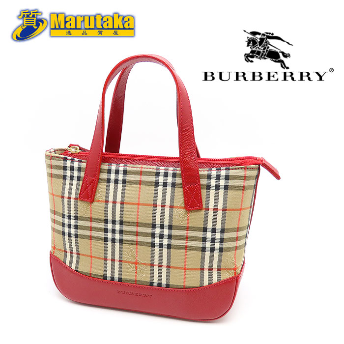 BURBERRY⭐︎ポーチ ／バニティバッグ⭐︎レッド(タグ有り新品未使用品) 楽天市場】美品 バーバリー BURBERRY バニティ ハンドバッグ 赤