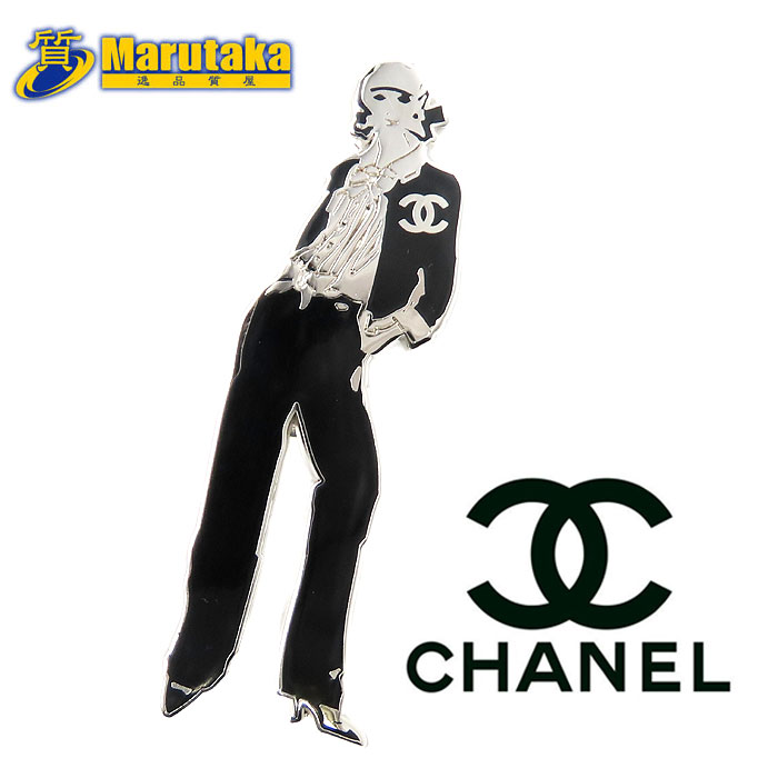シャネル ココシャネル ブローチ ブラック シルバー ココマーク 03P CHANEL ヴィンテージ アンティーク 女性 逸品質屋 丸高【中古】【送料無料】