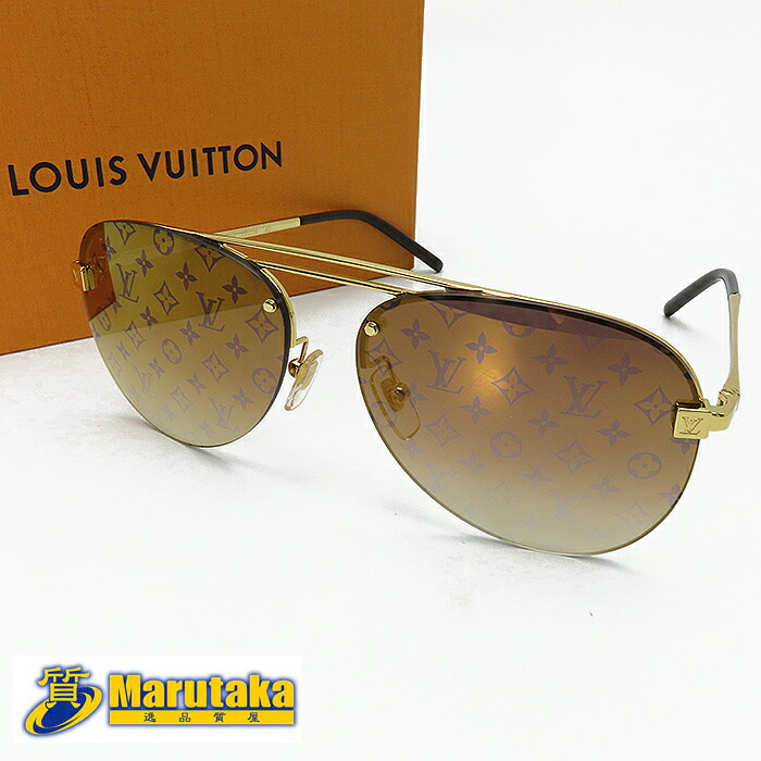 【 ルイヴィトン 】サングラス Z1020E クロックワイズ アイウェア LOUIS VUITON 箱付 中古 モノグラム ブラウン ゴールド 26k259-1 逸品質屋 丸高 甲子園店 送料無料 質屋出品 実店舗あります ブランド 人気 プレゼント 海外 ハイブランド 美品 おしゃれ カジュアル｜逸品質屋　丸高