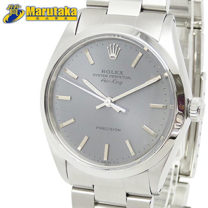 ROLEX 5500/0 エアキング 34mm Air-King ロレックス メンズ グレー文字盤 ヴィンテージ アンティーク 腕時計 手巻 SS 逸品質屋 丸高 尼崎市 watch 送料無料 兵庫県 ノンデイト Marutaka 3列 ステンレス お洒落 買取 Pawn shop 中古 実店舗有 適格請求書発行事業者｜逸品質屋　丸高 359,100円