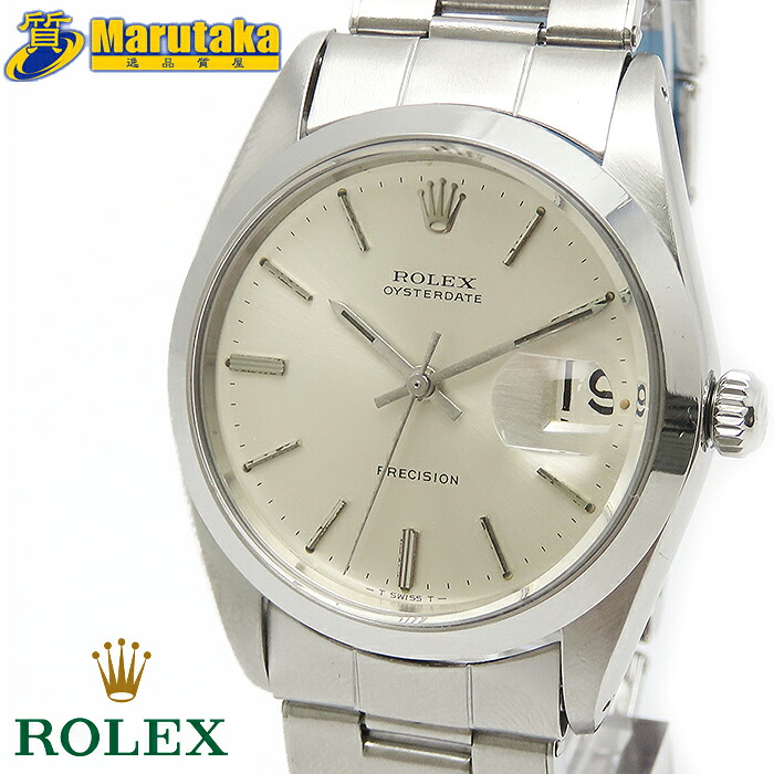 ロレックス 6694 オイスターデイト 手巻 プレシジョン 34mm アンティーク ヴィンテージ シルバー 1965年 逸品質屋 丸高 尼崎市 USED 中古 送料無料 兵庫県 ROLEX Oyster Date Precision Cal.1225 Marutaka Antique Vintage 腕時計 プレゼント ファッション お洒落 買取