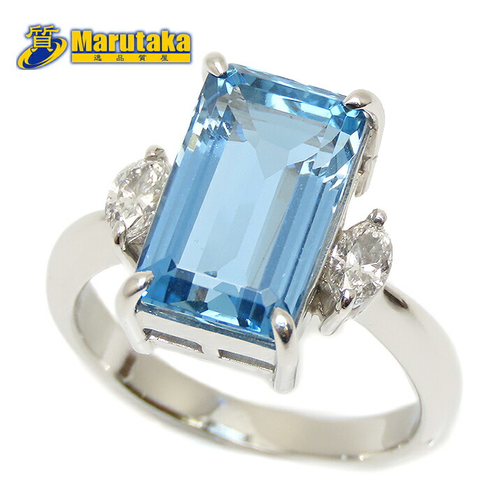 pt900プラチナ天然アクアマリン0.8ct天然ダイヤモンド0.22リング12号 楽天市場】リング アクアマリン PT900 プラチナ 指輪 2.722ct 1石