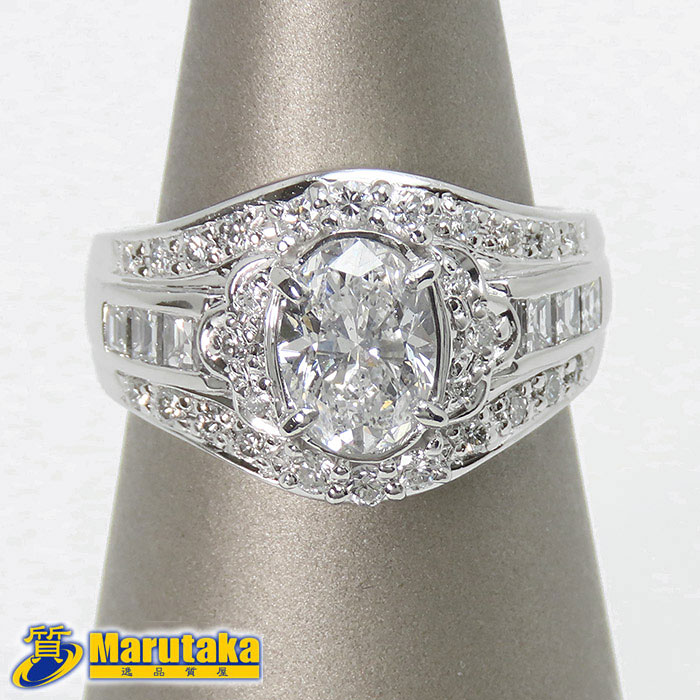 天然ダイヤモンド オーバルカット プラチナリング 指輪 pt850 楽天市場】Pt850 0.706ctダイヤモンド オーバルシェイプ I/SI-1 鑑定