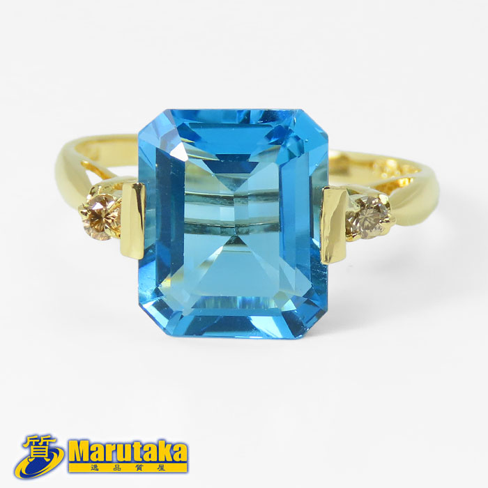 K18WG ブルーダイヤモンド リング K18WG】リング ブルーダイヤモンド ダイヤモンド 14.5号 指輪