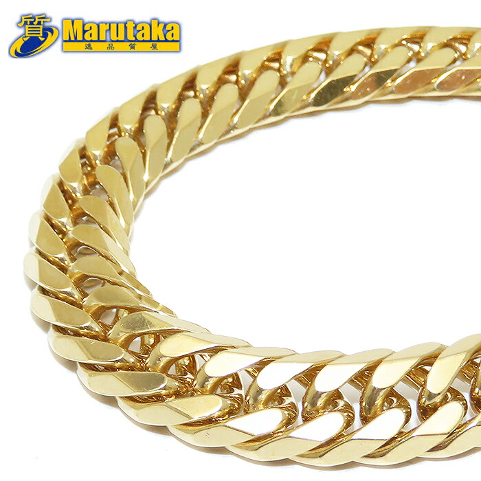 喜平 W6面 ブレスレット 20.5cm 51.23g K18 ダブル 750 YG 約50g 逸品質屋 丸高 尼崎市 Au Yellow Gold Curb Chain Bracelet Marutaka USED jewelry 兵庫県 送料無料 中古 買取 プレゼント ファッション お洒落 石無し 宝石 メンズ ジュエリー Pawn shop 実店舗有|逸品質屋 丸高