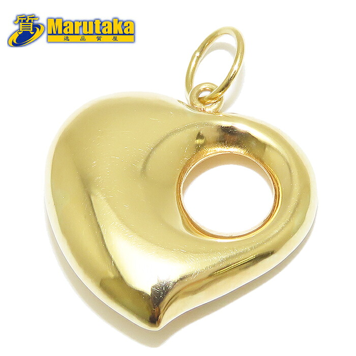 ハート モチーフ ペンダント トップ K18 1.71g 750 YG 逸品質屋 丸高 尼崎市 レディース 18K Yellow Gold Heart motif Pendant Top Marutaka USED jewelry イエローゴールド 石無し 兵庫県 送料無料 中古 買取 プレゼント ファッション お洒落 宝石 ジュエリー Pawn shop|逸品質屋 丸高