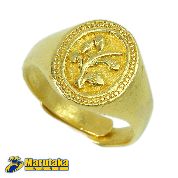 楽天市場】【24KT 純金 メンズリング】21号 印台 指輪 約18.7g メンズ